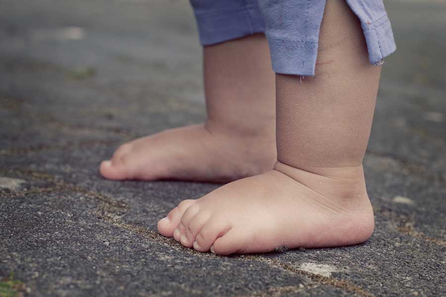 Bare feet of a baby